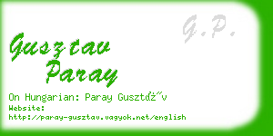 gusztav paray business card